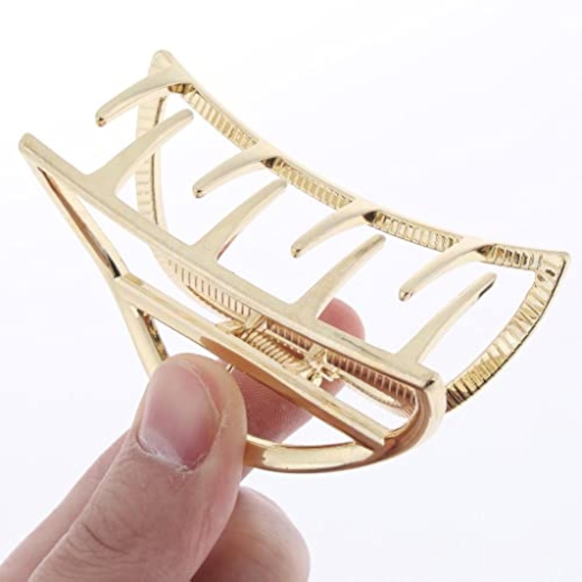 Vintage Gold Metal Hair Jaw Clip, Ponytail Holder