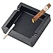 Cendrier carré en silicone incassable - Grand cendrier de bureau d'extérieur à double usage - Avec 4 rainures - Étanche - Cadeau fantaisie pour homme, frère, fête des pères - Noir