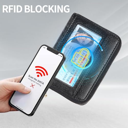 Women Wallet 14 Slot Organizer Card Holder Compact RFID Blocking Zipper Pocket Vintage Floral Design Small Purse for Credit Cards ID Cash Travel Everyday Essentials4