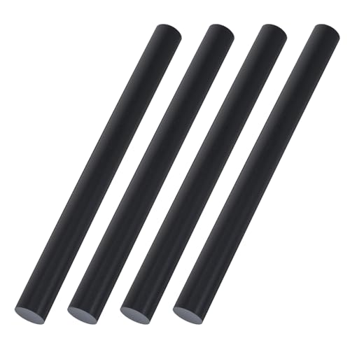 Image of 4 Pack Round Acetal Copolymer Rods, 1 Inch Diameter and 12 Inch Length Plastic Delrin /Acetal Rod, Standard Tolerance, Opaque Black Acetal Copolymer Rod Perfect for Non-Marring Fixtures
