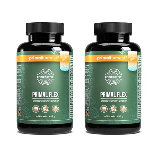 Primal Harvest Flex – Kurkuma Kapseln mit Kollagen, Vitamin C & Magnesium, glutenfrei, (2 Stück)