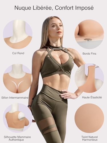 Faux sein silicone de haute qualité, prothèse mammaire réaliste bonnet B à G