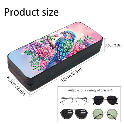 Image of 5D DIY Diamond Painting Glasses Case for Adults, Vibrant Parrot Diamond Art Eyeglass Holder, Handmade Diamond Art Sunglass Storage Box, Art Craft Gift for Adults, Travel Eyewear Case