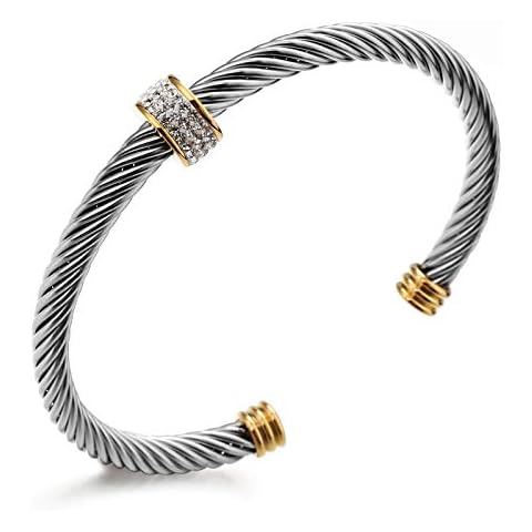 Dorriss Cable Cuff Bracelet for Women Gold Twisted Wire Composite Bangles Adjustable Elegant Antique Jewelry Cover