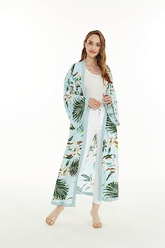 Image of Wispy Cereus Light Blue Family Matching Hawaiian Clothes | Family Matching Outfits • Soft Rayon Fabric • Tropical Floral Print • Vacation Ready • Luau Party Wear