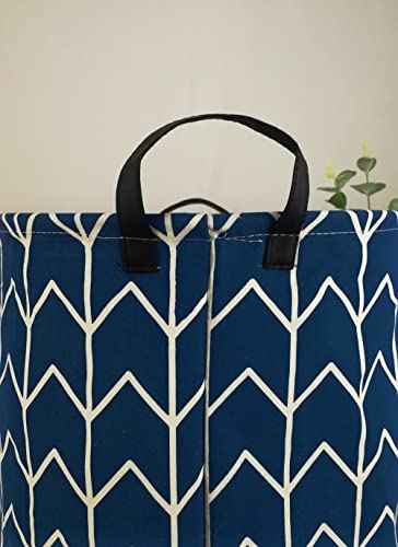 Maizmz Storage Bins Toys Chest Gift Box Kids Hamper Laundry Basket Large Canvas Collapsible Organizer Bin Toy Box For Home/Dorm/Kitchen/Pet/Office/Closet/Shelf(Navy Arrow) #TOP5