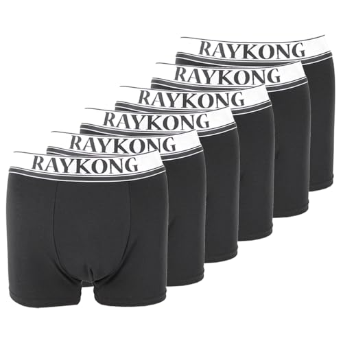 RAYKONG Calzoncillos bóxer para Hombre de 95% algodón Ropa Interior cómodo Transpirable Pack de 6 (Negro)