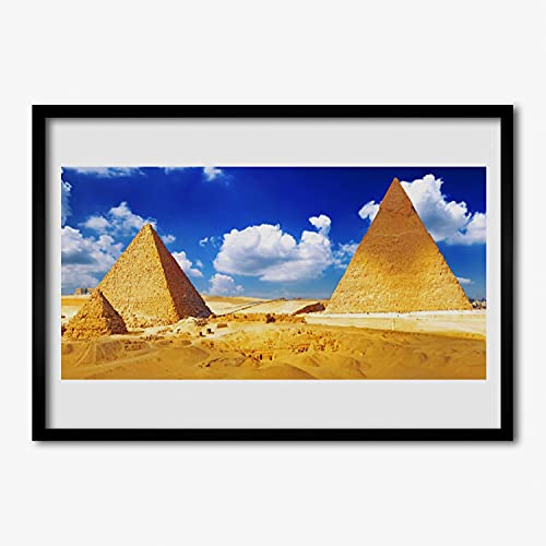 Affiche encadrée 70x50 cm pyramide désert avec cadre MDF salon