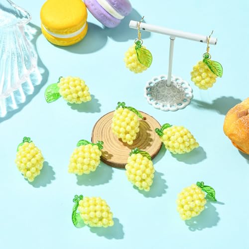 Breloques citron jaune 3D en acrylique légères pour boucles d'oreilles confort