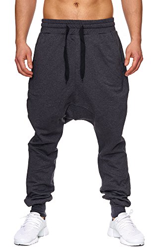 Elara Pantalones de Jogging para Hombre | Estilo harén cómodo | Buen Ajuste y Estilo Relajado | Chunkyrayan P-501 Antracita L