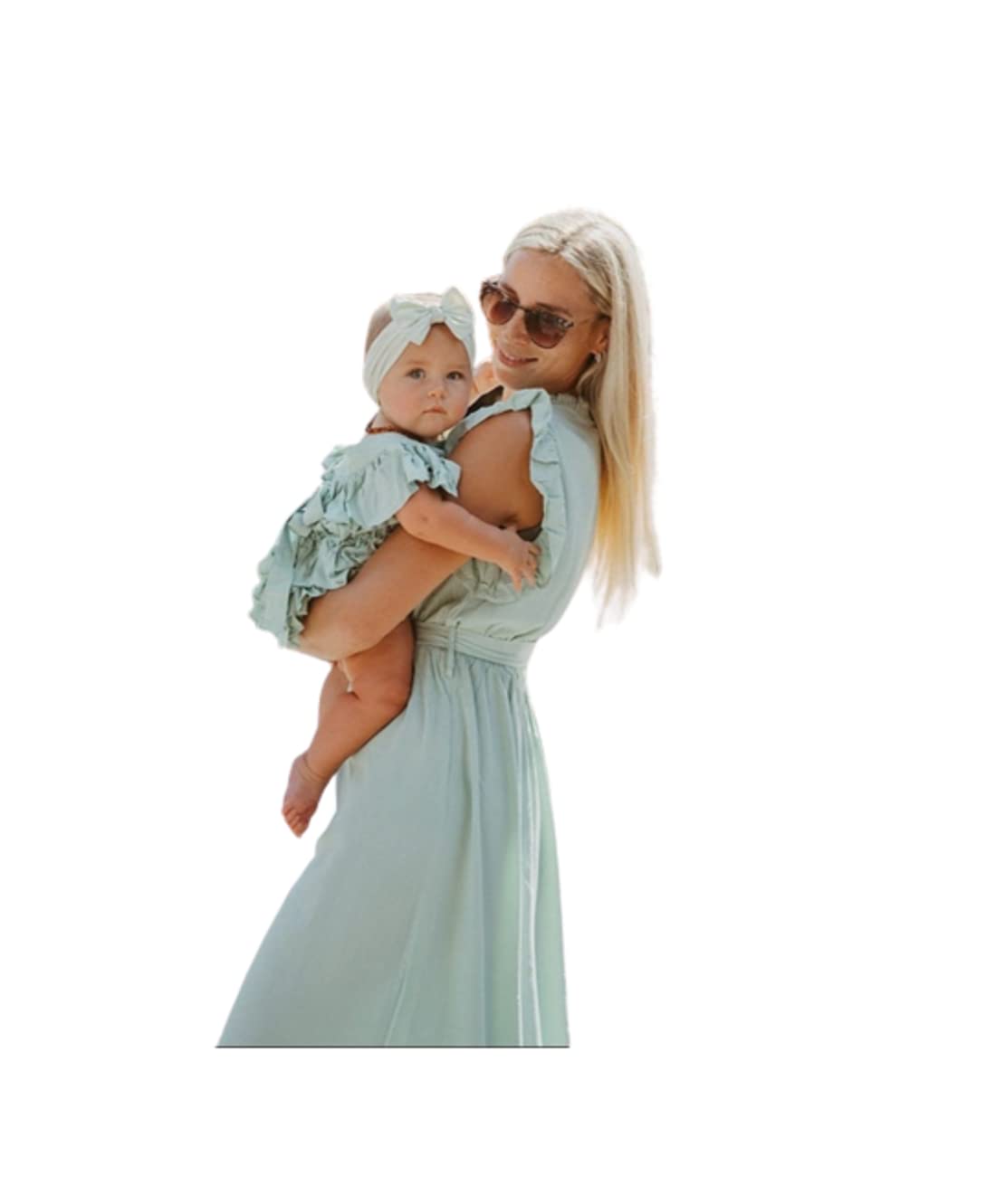 TinyTotsKids Mommy & me Matching Outfits in Mustard: Mother and Daughter, Mommy and me Outfit - Romper-1Y