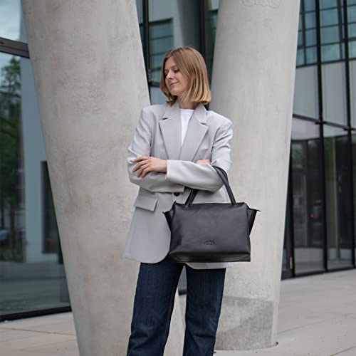Sac à main cuir véritable Atlanta SID & VAIN noir élégant