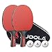 JOOLA Set de Ping Pong Carbon Duo 2 Palas de Tenis de Mesa + 3 Pelotas + Bolsa, Rojo/Negro, 6 Piezas