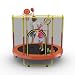 JumJoe Kids Trampoline - 36 inch, with Handle Bar, Safety, Portable - 1 Year Warranty (Red) with Safety Pad