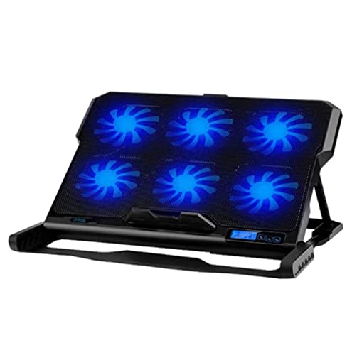 Base refrigeradora para laptop con 6 ventiladores, 2 puertos USB y soporte ajustable en 6 posiciones miniatura 1