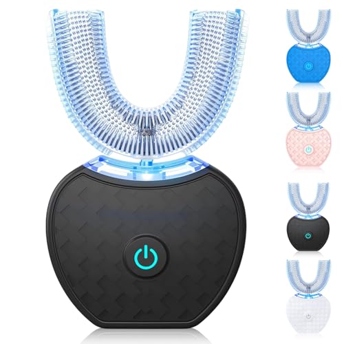 Sonic Brush Electric Toothbrush Ultrasonic Tooth Cleaner U-Shaped Electric Toothbrush 360 Deep Clean Teeth Teeth whitening Brush with Timer & Wireless Charging for Adult