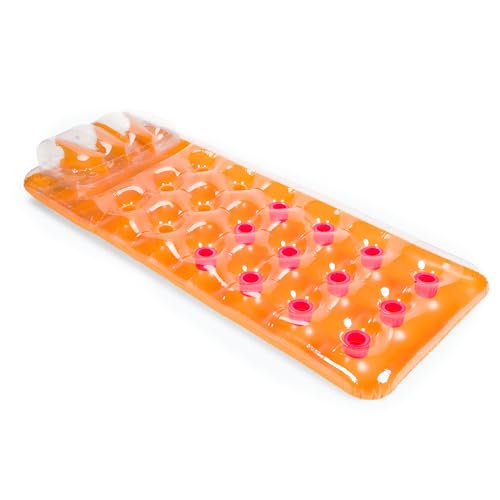 Matelas pour nage et plage AQUASTIC orange, idéal pour se détendre au soleil cet été