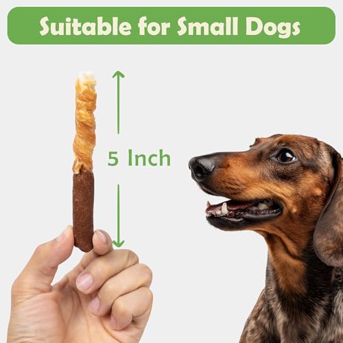 Image of MON2SUN Dog Treats, 5 Inch, Double Flavor Chicken & Liver Rawhide Sticks | 30 Count Pack, Double Flavor, Teeth Cleaning, Long-Lasting Chew, High-protein and Low-fat, Suitable for Small Dog