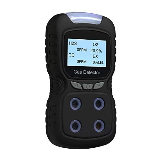 Vzmcov 4 in Gas Detector, Rechargeable Portable 4 in 1 Gas Clip 4-Gas Monitor Meter Tester Analyzer Sound Light Shock