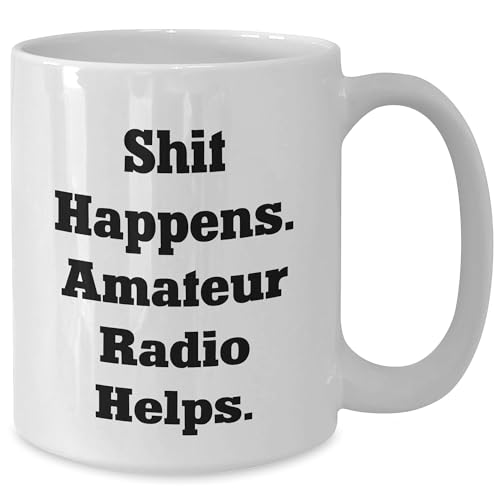 Taza de café blanca con frase para radioaficionados miniatura 2