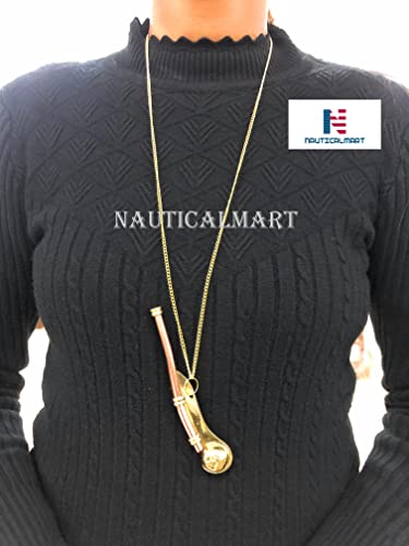 Silbato Boatswains de latón para colección náutica miniatura 4