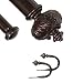 Boenley 1" Double Curtain Rod with Albert Finials and holdbacks,Bronze gold,48‘’-84‘’