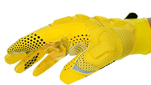 Seibertron G.a.r.g 2.0 Gel Filled Patented Anti-Impact Ultra-Stick Football Sports Receiver Gloves Adult Sizes Yellow L #TOP3