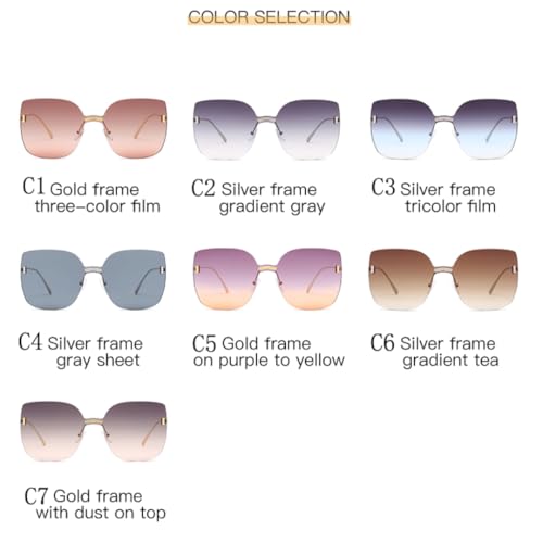 Lunettes de soleil œil de chat sans monture légères anti éblouissement