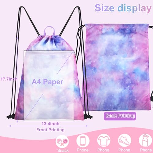 Drawstring Backpack for Kids - Girls Dance Bag,Sport Gym Beach Swim Travel Daypack With Two Water Bottle Holder3