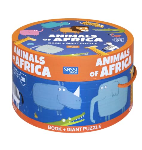 Portada de Animales de Africa. Libro + Puzle Gigante