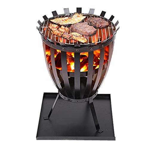 Stahl Brazier Außen Garten Heizpilz Feuer Brennen Log Holzofen Korb BBQ Grill Aschenbecher, Quadratisch