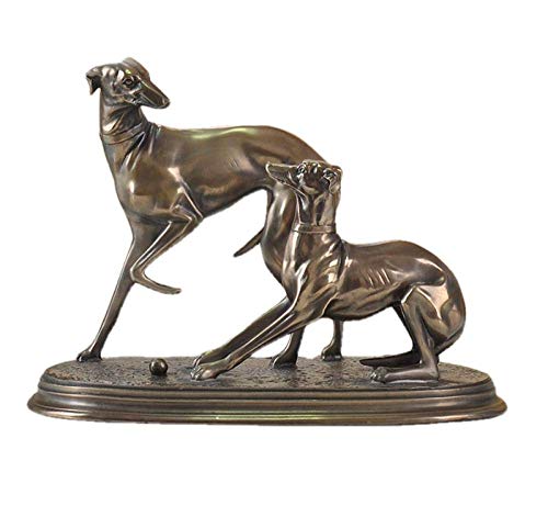 Sculptures d'animaux pour la maison statue chien de chasse en résine ornement de bureau