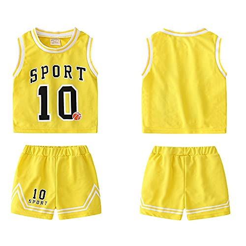 Image of Volunboy Kids Sports Shorts Sets Boys Jerseys Tracksuit 2 Piece Basketball Performance Tank Top and Mesh Shorts Set