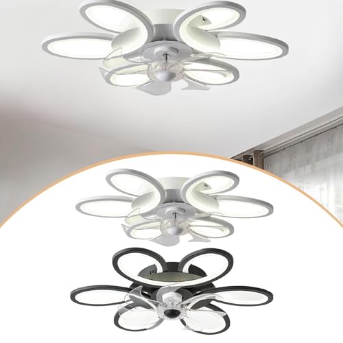 Image of Ceiling Fan Light Fixture for 8-12M2 Mute Fan Lamp for Cafe Living Room Dorm white|Ceiling Fans|Home & Garden
