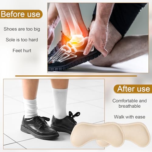 4 Pairs Shoe Tongue Pads 4 Pairs Shoe Heel Pads Heel Cushions for Womens Shoes Prevent Heels Slip Non Slip Cushion Inserts - Thumbnail 3