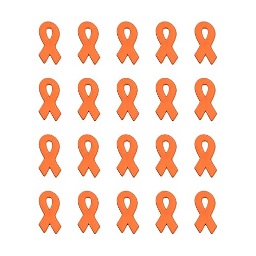 Image of 1 /2 /5 /10 /25 /50pcs Orange Ribbon Awareness Pins for Kidney Cancer, Leukemia, Multiple Sclerosis, Hunger, Gun Violence /Mass Shooting Awareness - Perfect for Support Groups, Gift-Giving, and Fundraisers