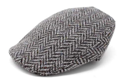Casquette plate irlandaise homme en tweed Hanna Hats gris granit taille XL