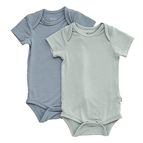 Image of KYTE BABY Unisex Bodysuits, 2-Pack Short Sleeve Baby Bodysuits, 97% Rayon made from Bamboo, 3% Spandex