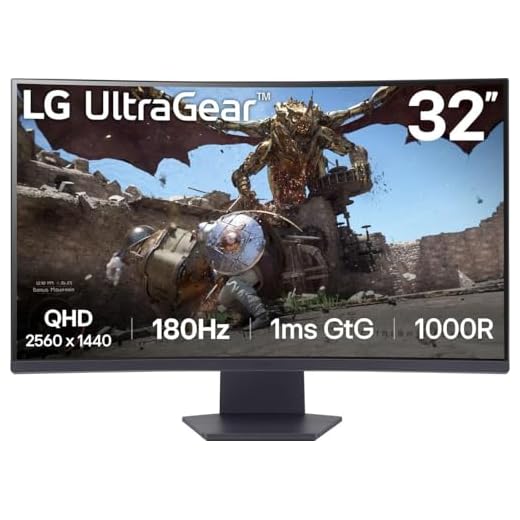 LG Electronics UltraGear 32GS60QX-B (80 cm (31.5 Zoll), schwarz, WQHD, VA, Curved, AMD Free-Sync, 180Hz Panel)