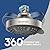 HOPOPRO High Pressure Upgraded 9 Settings High Pressure Shower Head, Fixed Showerhead Adjustable Bathroom Showerhead Multi-functional Rainfall Showerhead for Low Water Flow Brushed Nickel