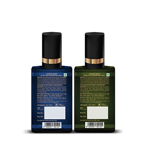 Image of Layer'r Shot Alpine Fresh and Forest Spice | Long Lasting Body Spray | Combo Pack of 2 for Men | 50ml