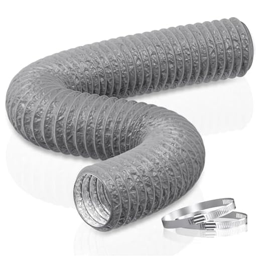 HG Power Universeller Abluftschlauch PVC Flex Schlauch Abluftrohr Schallgedämmter Lüftungsschlauch Abluftrohr mit Alu-Isolierung in Profiqualität für Luftführungssysteme, Lange 5m (D*L: ø100mm*5m)