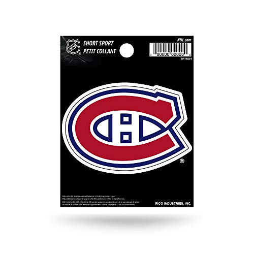 Rico Industries NHL Hockey Montreal Canadiens Short Sport Decal 3.75' x 4.75' Die Cut Team Logo Short Sport Decal