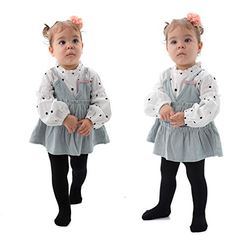 Epeius Infants Baby Girls Seamless Cable Knit Solid Cotton Tights For 6-12 Months,White/Black/Grey (Pack Of 3) #TOP6