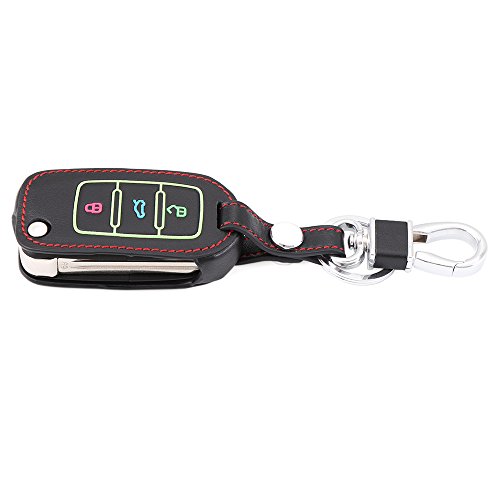 9 Moon® Leather Luminous Car Key Cover Case For Volkswagen Vw Polo Passat B5 B6 Golf 4 5 6 Jetta Mk6 Tiguan Gol Crossfox Plus Eos Scirocco Beetle #TOP2