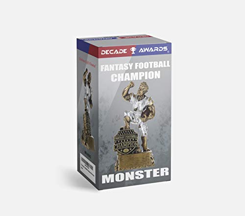 Decade Awards Fantasy Football League Champion Monster Trophy/FFL Winner Beast Award 6.5 Inch Exclusive,gold, silver