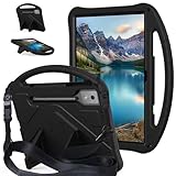 Compatible with Lenovo Yoga Tab Plus/Yoga Pad Pro 12.7'' 2025/2024 Tablet Case for Kids - Durable Lightweight EVA Shockproof Protective Handle Stand Cover (Black)