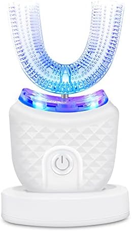 Ultrasonic Electric Toothbrush, U Shaped Automatic Toothbrush for Adults 360° Whole Mouth Toothbrush Whitening Wireless Charging IPX7 Waterproof