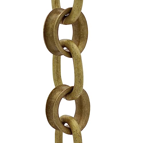 Image of RCH Hardware CH-24-AB-3 Decorative Antique Brass Chain for Hanging, Lighting-Round Welded Links (3 ft /1 Yard) (Antique Brass)