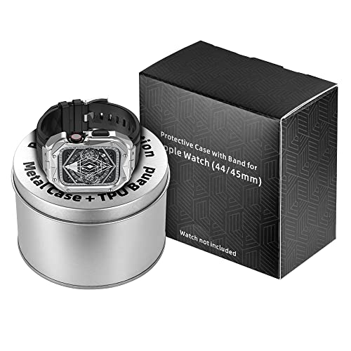 Kit Modification Luxe Apple Watch 45mm Boîtier Métal Bracelet Sport - 7